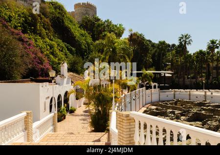 ALMUNECAR, SPANIEN - 02. MÄRZ 2022 die Salzfischfabrik, die wichtigste archäologische Attraktion sind die Salzwasseraquarien, in denen Garum hergestellt wurde, es war Stockfoto