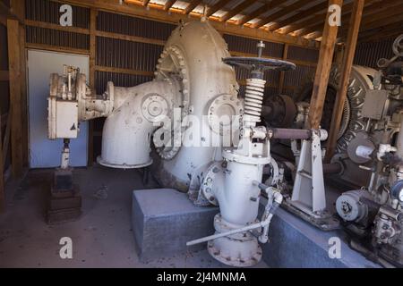 Alte alte Kupfermine Bohrmaschinen in Old Mining Town Jerome Arizona State Park Stockfoto