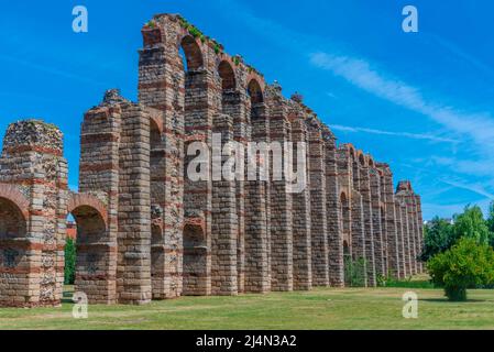 Acueducto de los Milagros in der spanischen Stadt Merida Stockfoto