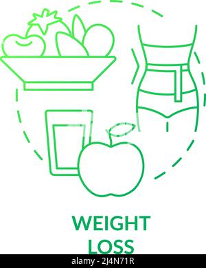 Grünes Symbol für das Konzept des Gewichtverlustgradienten Stock Vektor