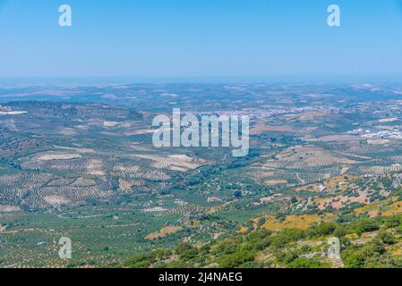 Felsenlandschaft des Naturparks Sierras Subbeticas in Spanien Stockfoto