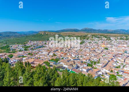 Luftaufnahme der Stadt Alcala la Real in Spanien Stockfoto