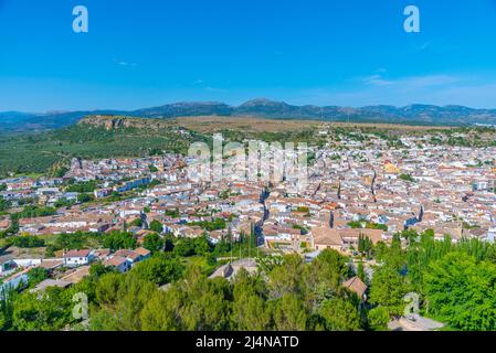 Luftaufnahme der Stadt Alcala la Real in Spanien Stockfoto