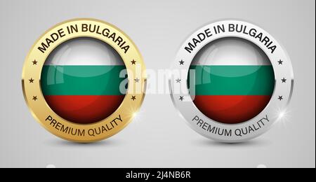 Made in Bulgaria Grafiken und Etiketten Set. Einige Elemente der Auswirkung für die Verwendung, die Sie daraus machen möchten. Stock Vektor