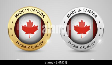 Made in Canada Grafiken und Labels Set. Einige Elemente der Auswirkung für die Verwendung, die Sie daraus machen möchten. Stock Vektor