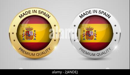 Made in Spain Grafiken und Labels gesetzt. Einige Elemente der Auswirkung für die Verwendung, die Sie daraus machen möchten. Stock Vektor
