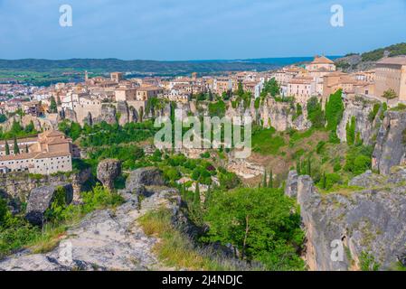 Panoramablick auf die spanische Stadt Cuenca Stockfoto