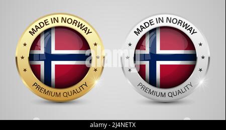 Made in Norway Grafiken und Labels Set. Einige Elemente der Auswirkung für die Verwendung, die Sie daraus machen möchten. Stock Vektor