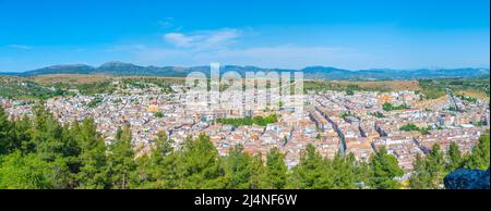 Luftaufnahme der Stadt Alcala la Real in Spanien Stockfoto