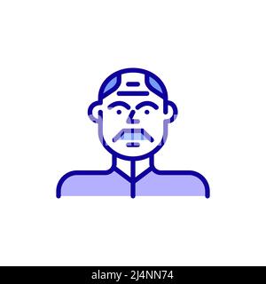 Mann in einer Sportjacke Avatar. Pixel-perfektes, bearbeitbares Symbol für Konturfarbe Stock Vektor