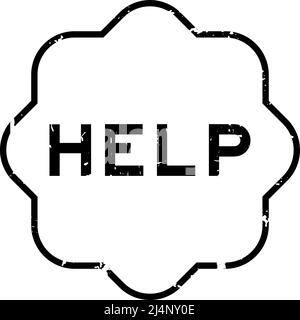Grunge schwarz Hilfe Wort Gummi Siegel Stempel auf weißem Hintergrund Stock Vektor