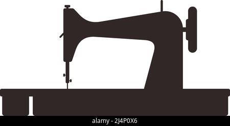 Alte Nähmaschine Silhouette, Vektor-Illustration Stock Vektor