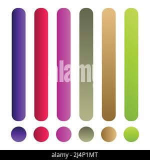 Schöne Farbverlauf-Sammlung. Multicolor grün lila gelb orange rosa cyan Kreis Verläufe, bunte weiche runde Tasten Vektor-Set Premium-Vektor Stock Vektor