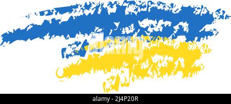 Ukraine Flagge Vektor Illustration. Ukrainische Flagge blau und gelb Farben Textur. Herz, Liebe für die Ukraine. Rette die Ukraine vor Russland. Stock Vektor