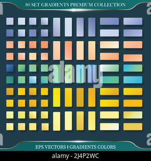 Mega Set Collection weiche Pastell-Farbverläufe Paletten Kombinationen Premium Vector Stock Vektor