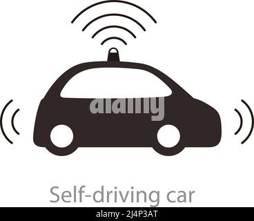Symbol für selbstfahrende Elektroautos Stock Vektor