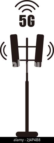 Symbol für den Kommunikationsturm, Vektorgrafik Stock Vektor