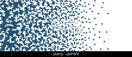 Muster aus Hexagon-Punkten, Vektordarstellung nahtlos. Wiederholende digitale gepunktete sechseckige militärische Textur Hintergrund. Abstrakt moderner Stofftextilien Stock Vektor