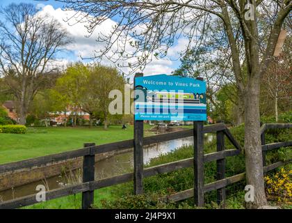 Blick auf Vine's Park in Droitwich Spa, Worcestershire, England. Stockfoto