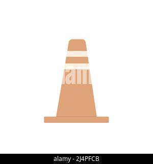 Konus für Bauverkehr. Warnung Bauarbeiten und architektonische Projekt Gebiet isoliert Illustration Stock Vektor