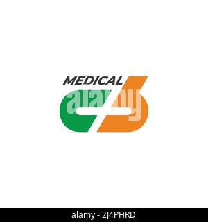 Buchstabe c b plus Medizin Kapsel Logo Vektor Stock Vektor