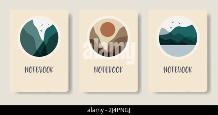 Satz abstrakter Vorlagen für Deckblatt, Notizbuch Stock Vektor