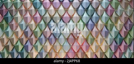 Textur der Drachenskala. Dunkler abstrakter Hintergrund. 3D Abbildung. Stockfoto