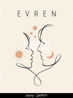 Liebe, kontinuierliche eine Linie Zeichnung. Paar küssen Cover Poster Design. Vektordarstellung Minimalismus Konzept Stock Vektor