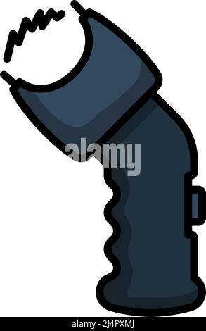 Symbol Für Die Elektroschock-Waffe Der Polizei. Editierbare Fett Formatigte Kontur Mit Farbfüllungsdesign. Vektorgrafik. Stock Vektor