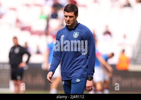 London Stadium, London, Großbritannien. 17. April 2022. Premier League Football West Ham gegen Burnley; Burnley Interim Manager Michael Jackson Credit: Action Plus Sports/Alamy Live News Stockfoto