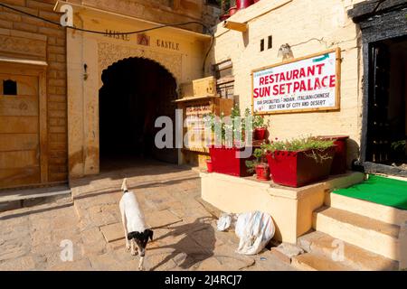 Jaisalmer, Rajasthan, Indien - 13. Oktober 2019 : Innenansicht von Jaisalmer Fort oder Sonar Quila oder Golden Fort, aus gelbem Sandstein, am Morgen Stockfoto