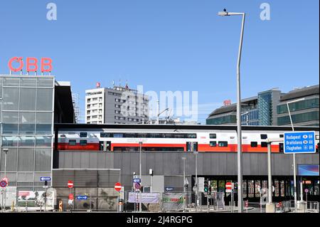 Wien, Österreich. ÖBB Bahnhof Praterstern Stockfoto