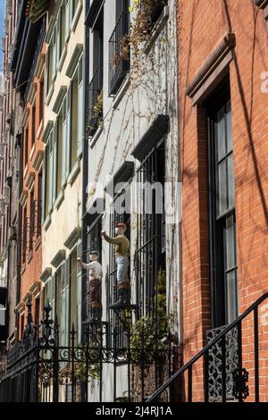 Die East 19. Street liegt im Gramercy Park Historic District in der Nähe von New York City, USA 2022 Stockfoto