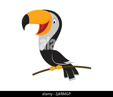 Niedlich und süß Toucan Vogel mit Cartoon Style Vector Stock Vektor