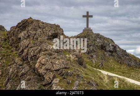 St. Dwynwen's Cross, Newborough, Anglesey, Nordwestwales Stockfoto
