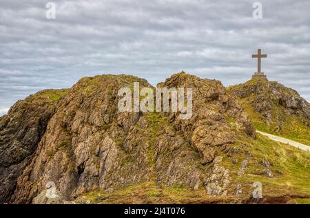 St. Dwynwen's Cross, Newborough, Anglesey, Nordwestwales Stockfoto