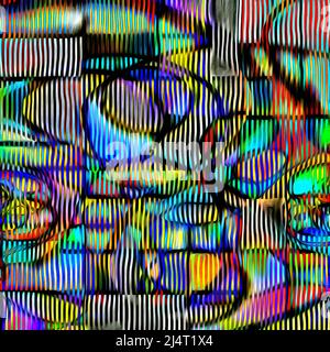 Formfarbe und Linie abstrakt. 3D Rendern Stockfoto
