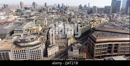 Watling House und St. Mary Aldermary Kirche, Stadt london Stockfoto