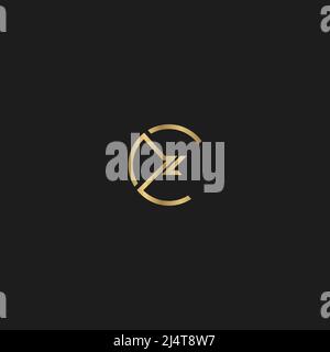 Alphabet Initialen Logo CZ, ZC, C und Z Stock Vektor