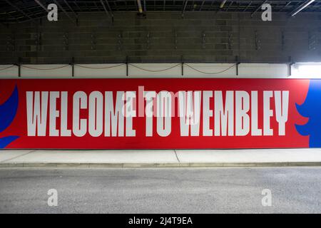 LONDON, GROSSBRITANNIEN. APR 17. Wembley Stadium, aufgenommen während des FA Cup-Spiels zwischen Chelsea und Crystal Palace im Wembley Stadium, London am Sonntag, 17.. April 2022. (Kredit: Federico Maranesi | MI Nachrichten) Kredit: MI Nachrichten & Sport /Alamy Live Nachrichten Stockfoto