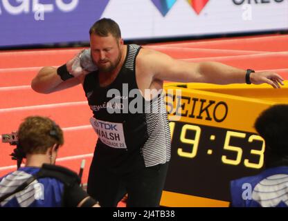 Tomas WALSH von Neuseeland Finale Shot Put Männer während der Leichtathletik-Hallenweltmeisterschaften 2022 am 19. März 2022 in der stark Arena in Belgrad, Serbien - Foto Laurent Lairys / DPPI Stockfoto