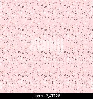 Terrazzo nahtlose Muster Vektor Textur in rosa Farben. Realistische italienische Marmorstruktur oder Granitboden im venezianischen Stil. Nahtloses Muster Stock Vektor