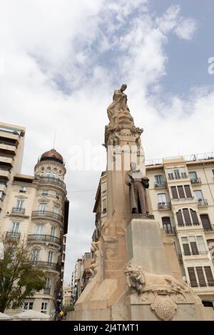 Denkmal für José Canalejas spanische politische historische in Alicante, Spanien Stockfoto