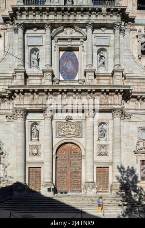 Barockkirche der Jesuit aus dem 18.. Jahrhundert (San Ildefonso) in der Stadt Toledo, Castilla la Mancha, Spanien, Europa Stockfoto