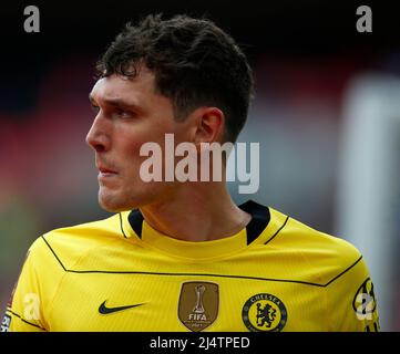 LONDON, ENGLAND - APRIL 17: Chelsea's Andreas Christensen während des FA Cup Halbfinales zwischen Crystal Palace und Chelsea im Wembley Stadium, London, Großbritannien Stockfoto