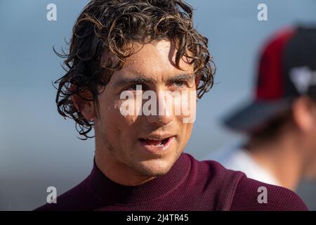 BELLS BEACH, AUS 16. APRIL 2022: Griffin Colapinto aus den USA tritt an der WSL Rip Curl Pro Bells Beach an. Stockfoto