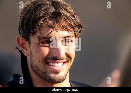 BELLS BEACH, AUS 16. APRIL 2022: Joao Chianca aus Brasilien an der WSL Rip Curl Pro Bells Beach. Stockfoto