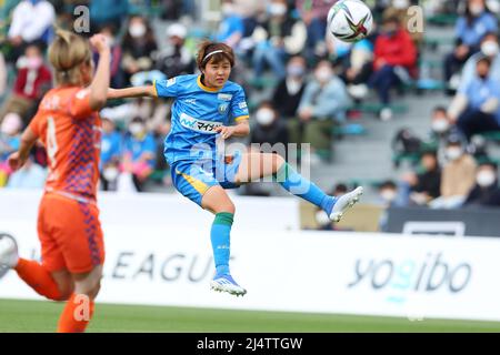 Ajinomoto Field Nishigaoka, Tokio, Japan. 17. April 2022. Hinata Miyazawa (Mynavi Ladies), 17. APRIL 2022 - Fußball/Fußball : 2021-22 WE League zwischen Mynavi Sendai Ladies 0-1 Albirex Niigata Ladies im Ajinomoto Field Nishigaoka, Tokio, Japan. Quelle: Naoki Morita/AFLO SPORT/Alamy Live News Stockfoto