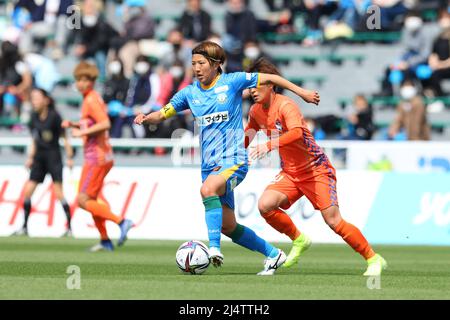 Ajinomoto Field Nishigaoka, Tokio, Japan. 17. April 2022. Rin Sumida (Mynavi Ladies), 17. APRIL 2022 - Fußball/Fußball : 2021-22 WE League zwischen Mynavi Sendai Ladies 0-1 Albirex Niigata Ladies im Ajinomoto Field Nishigaoka, Tokio, Japan. Quelle: Naoki Morita/AFLO SPORT/Alamy Live News Stockfoto