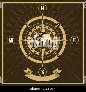 Alter Seekompass Stock Vektor